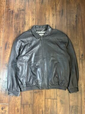 Robert Comstock Endurance Leather Jacket Mens 42 Dark Brown Vintage Soft 90s